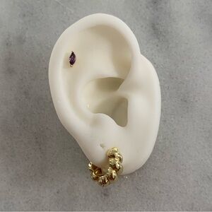 COPY - Gold Chunky Thick Twist Huggie Hoop Earrings Brand New